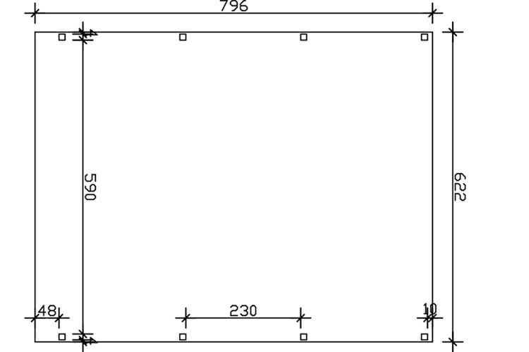 Skan Holz Grunewald - Flachdach Carport aus Leimholz Breite 622 cm