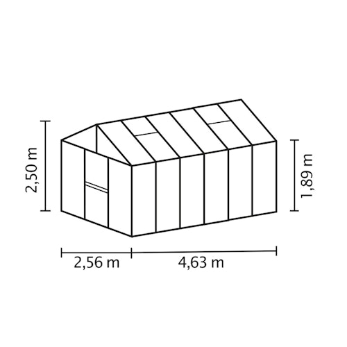 Vitavia Gewächshaus Zeus 11900 inkl. 3 Dachfenstern - 11,9 m²