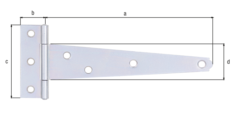 Alberts® Kistenband, galvanisch verzinkt dickschichtpassiviert, Scharnier LxB 70x22,5, Band LxB 150x33 mm 347338