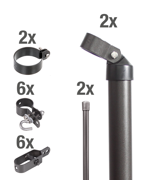 Alberts® Zaunanschl.-Set f. WG, grün kstb.,m.Einschlag-B.,f.Pfosten ⌀76 mm,f.Höhe 1000 mm 601195