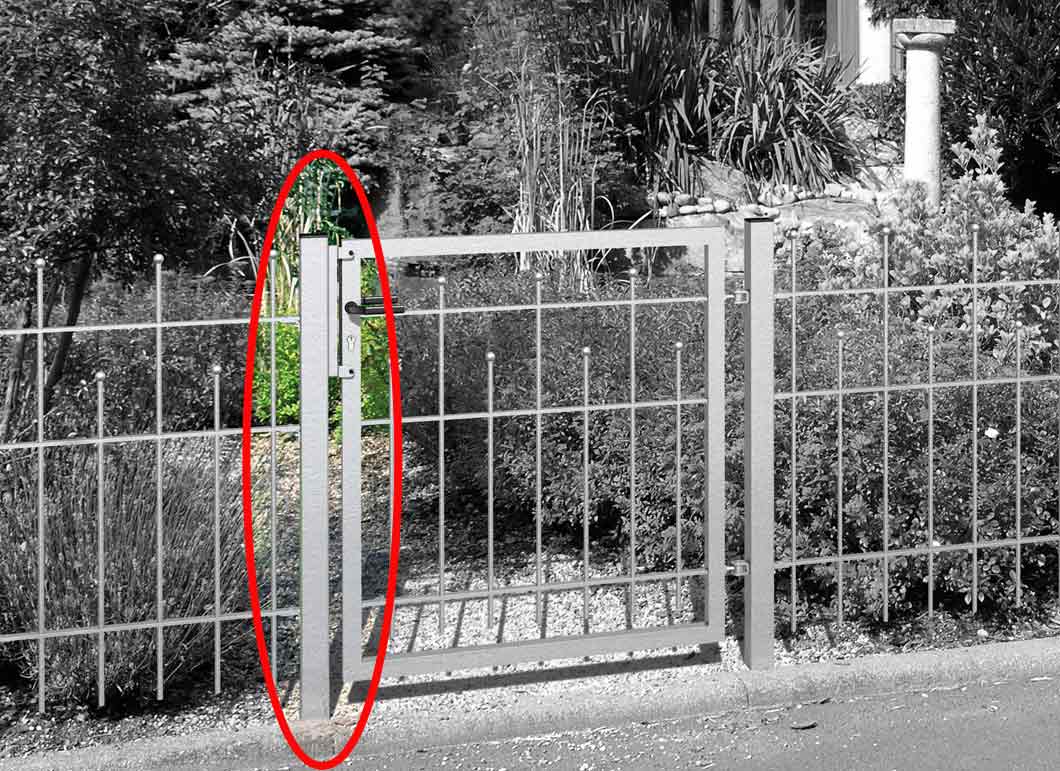 Zaunsystem Madrid Anschlagpfosten für Einzeltor-anthrazit metallic-1550 mm-1000 mm