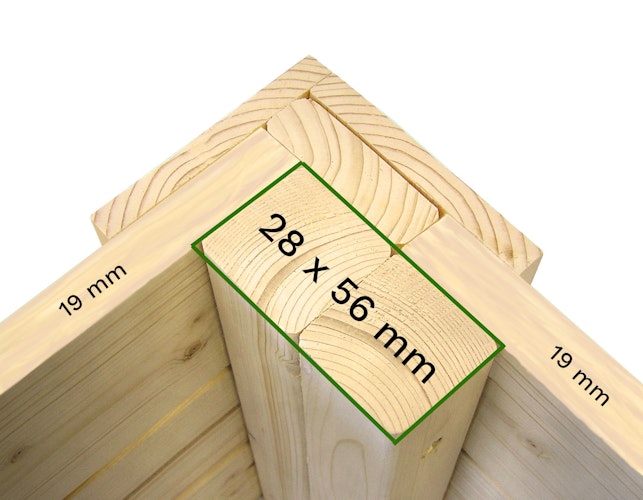 Bertilo Gartenhaus Melrose - 19 mm