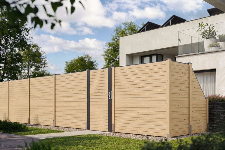 Karibu Sichtschutzzaun Blickdicht Einzeltor 1070 x 1850 mm 