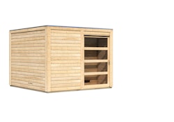 Karibu Gartensauna Saunahaus Cuben inkl. Vorraum, naturbelassen-Ohne Ofen inkl. gratis Saunaofen im Wert von 599,99 €