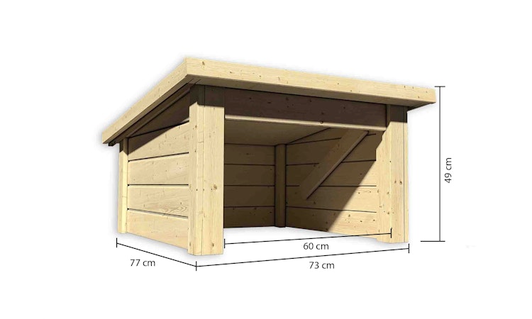 Karibu Woodfeeling Rasenmähroboterhaus 1 Pultdach - B 73 x T 77 cm - 19 mm