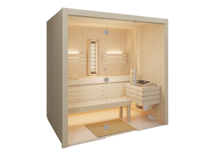 Infraworld Sauna Gracil Complete 142 - 75 mm Multifunktionssauna inkl. 5-teiligem gratis Zubehörset