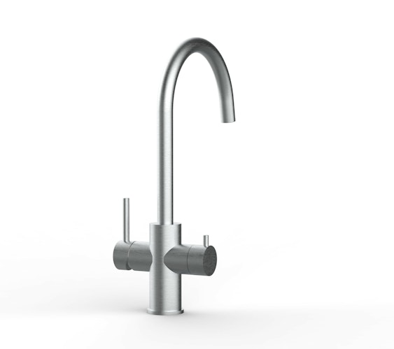 5 Wege Wasserhahn Küchenarmatur, Edelstahl Massiv mit 360° schwenkbarem U-Auslauf, Gebürstet