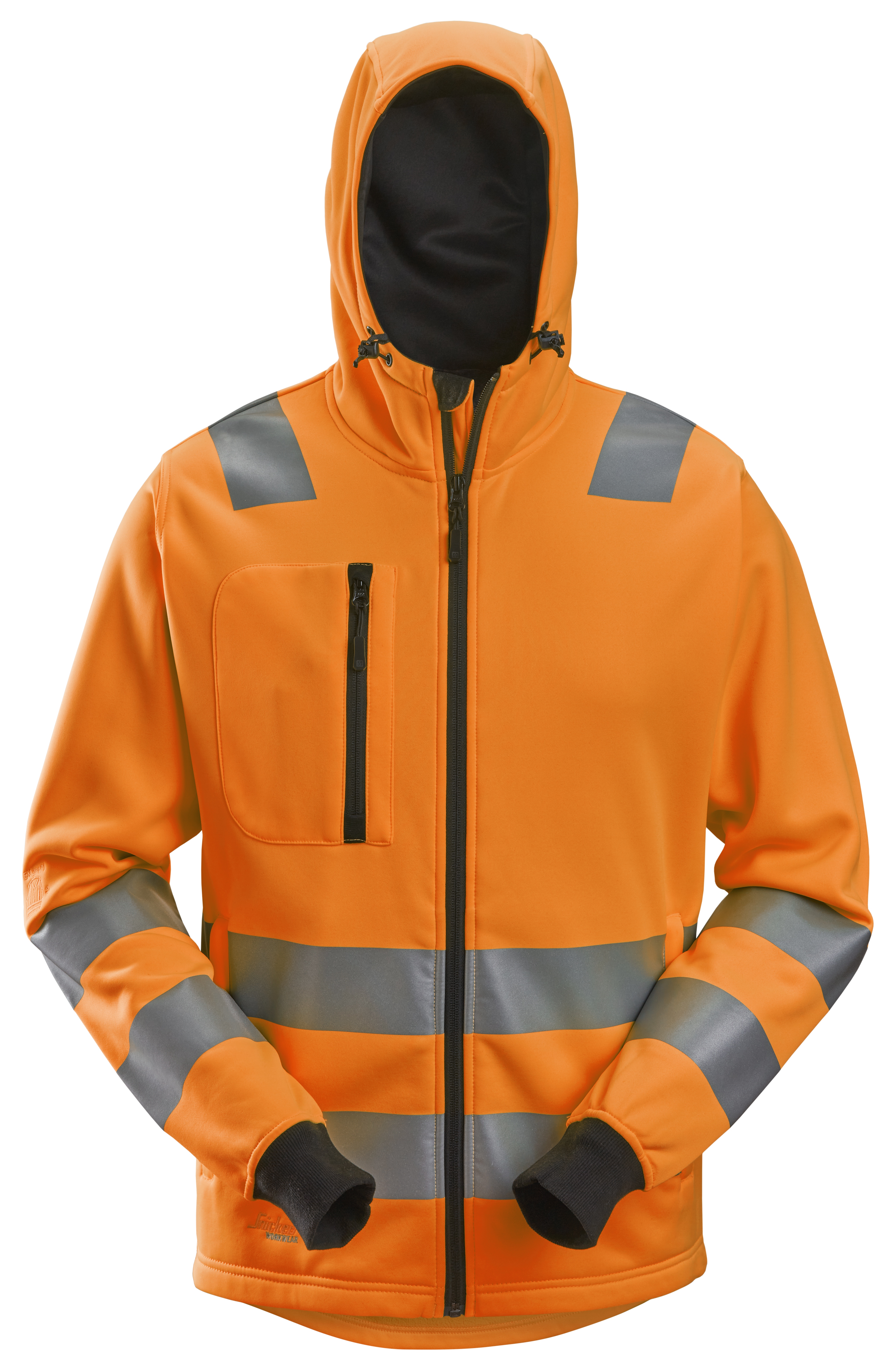 Snickers AllroundWork, High-Vis-Kapuzenjacke mit durchgehendem Reißverschluss, Warnschutzklasse 2/3 8 signalorange