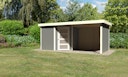 Karibu Woodfeeling Gartenhaus Schwandorf 3/5 inkl. 275 cm Schleppdach/Seiten- und Rückwand