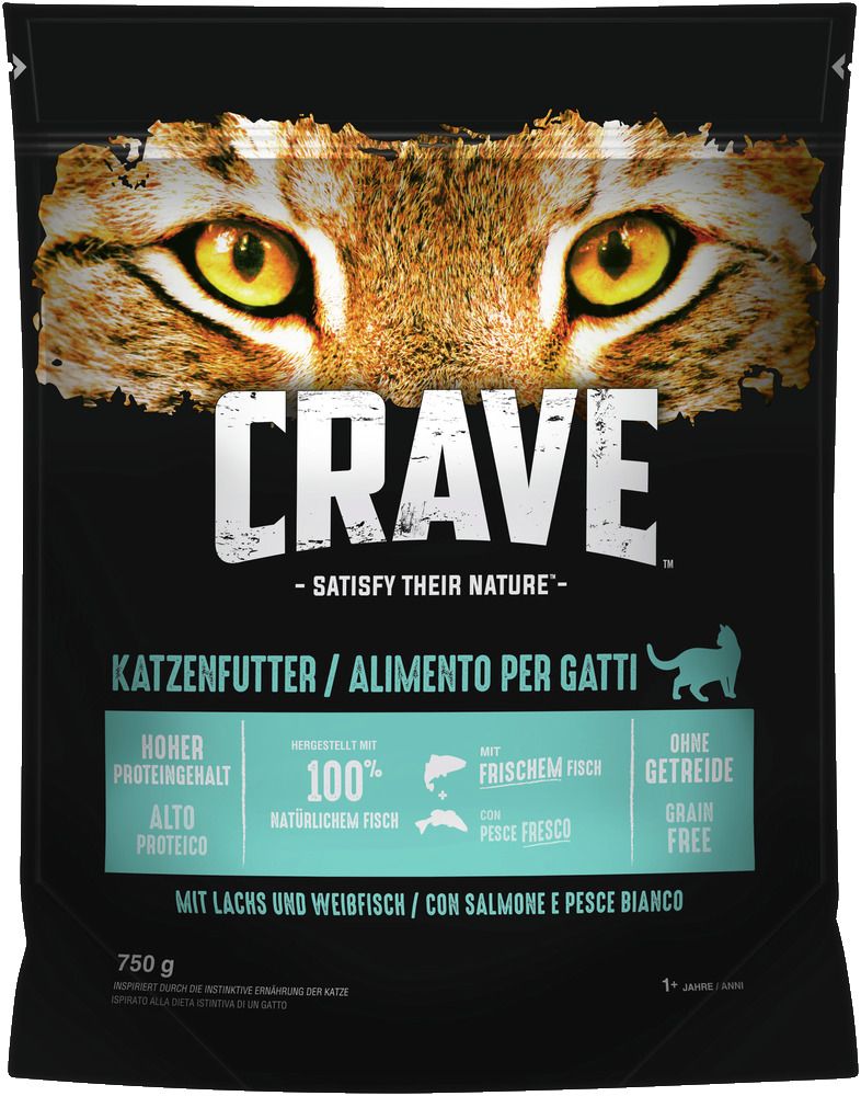 CRAVE Lachs & Weißfisch Katzentrockenfutter
