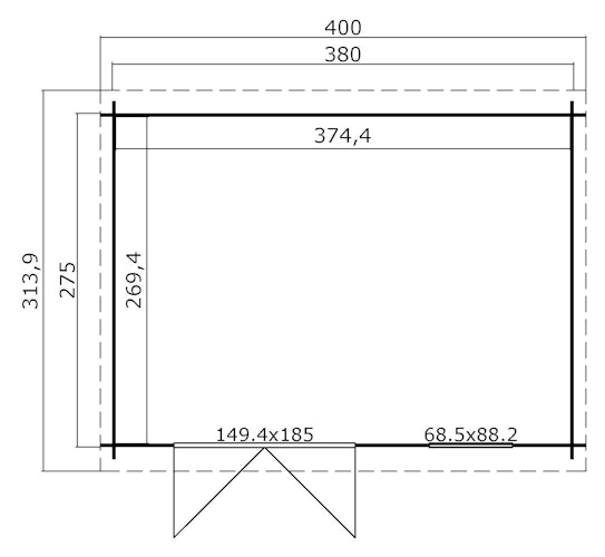 Lasita Maja Gartenhaus Amira 275 - 28 mm