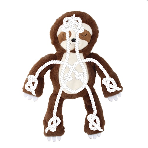 NOBBY Plüschfaultier mit Seil innen 34 cm