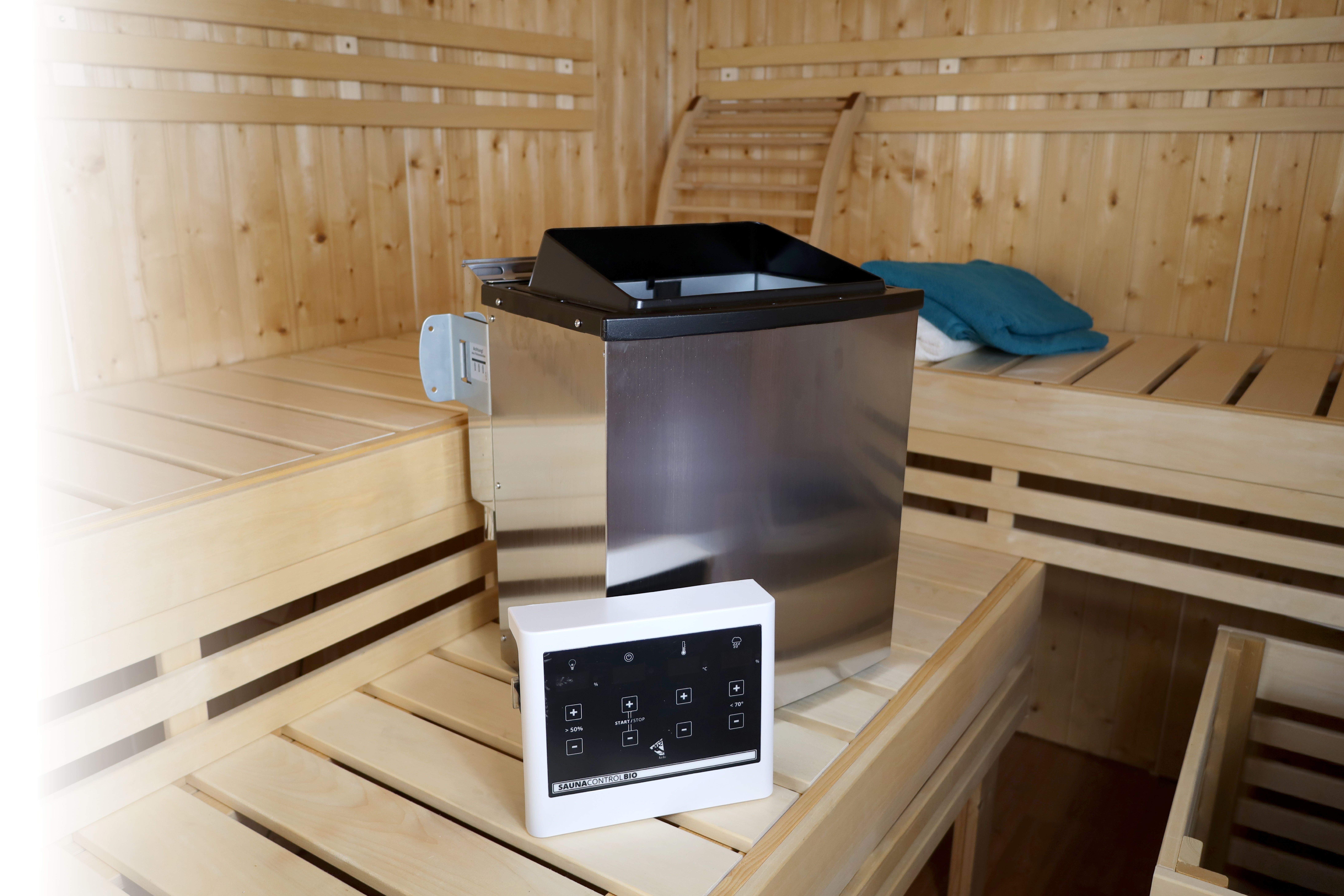 Karibu 11 kW Bio-Kombiofen Saunaofen anthrazit inkl. Steuergerät EASY weiß - Sparset