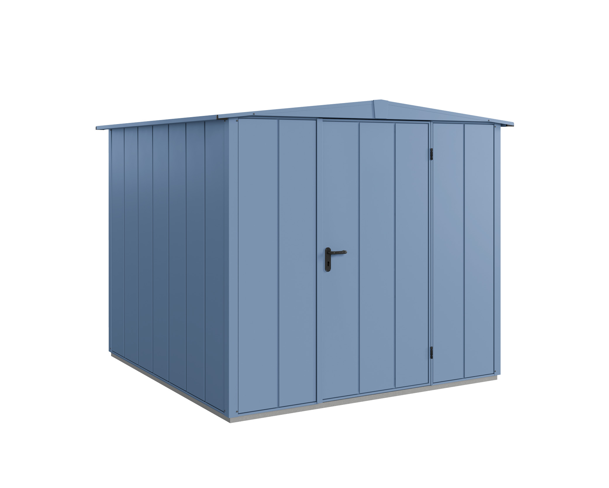 Hörmann Metall-Gerätehaus EcoStar Premiumline mit Satteldach B 238 x T 238 cm (Typ 2), Motiv Design (mit breiten Lamelle...