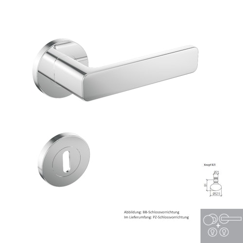 Griffwerk Wechselgarnitur SIEGER DESIGN MINIMAL MODERN K4-Edelstahl pol.