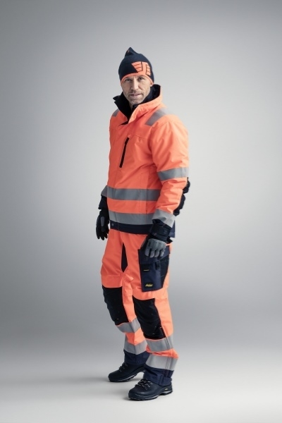 Snickers Workwear 9015 krempelbares Beanie - signalgelb-stahlgrau