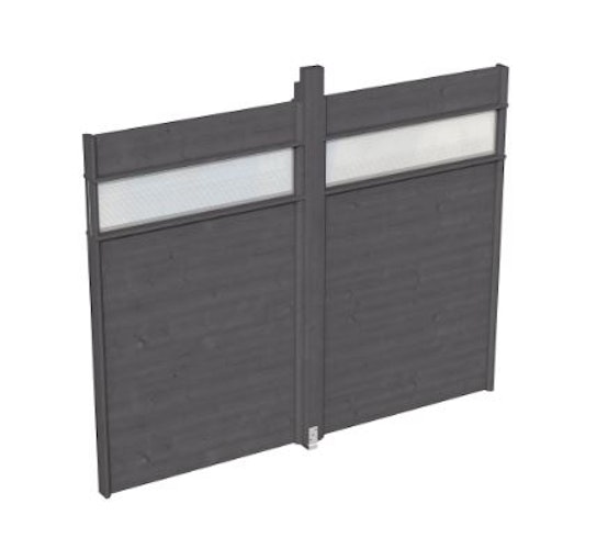 Skan Holz Wand-Element mit Lichtband für Pavillon Toulouse