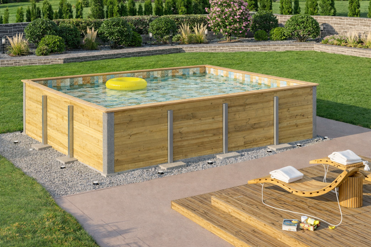 Weka Massivholzpool Siargao Gr. 2 - 45 mm - 416 x 540 cm