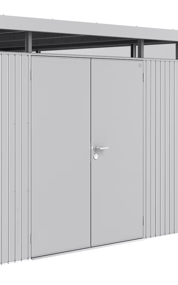 Zusätzliche Doppeltür für Biohort Gerätehaus HighLine, AvantGarde, Panorama silber-metallic