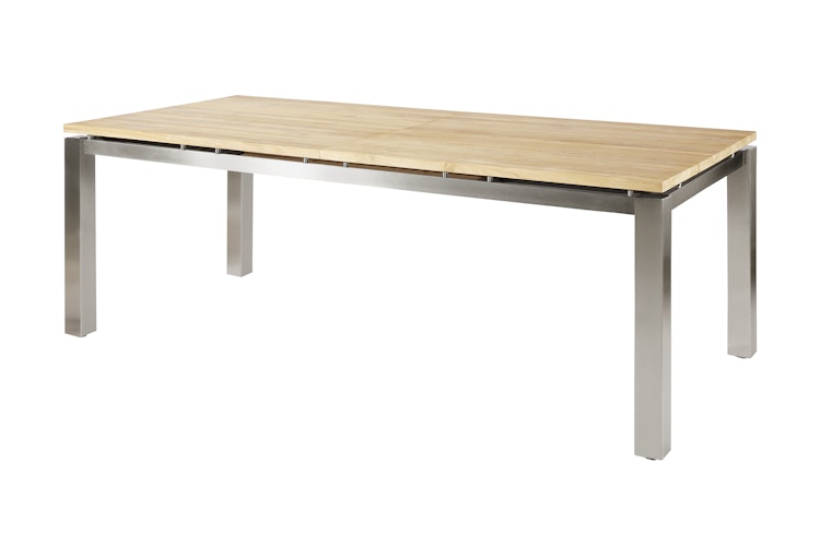 Diamond Garden Ausziehtisch LEVANTO, Edelstahl gebürstet / Recycled Teak