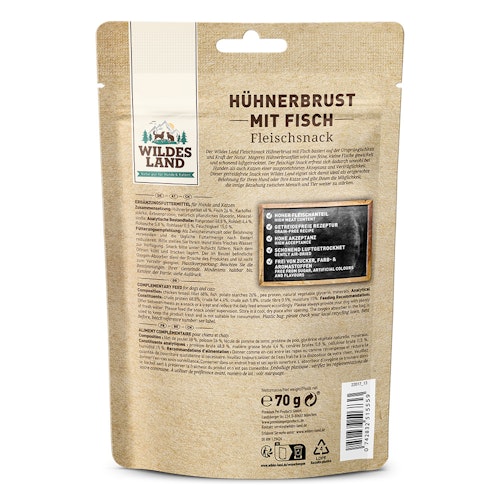 WILDES LAND Katze 70g Hühnerbrust mit Fisch