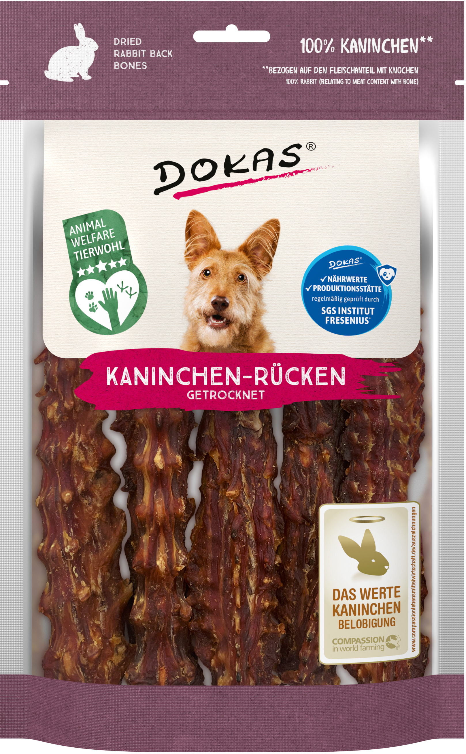 Dokas Hund Kaninchen-Rücken 120g