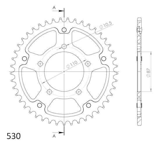 Supersprox Stealth-Kettenrad 530 45Z (Gold)