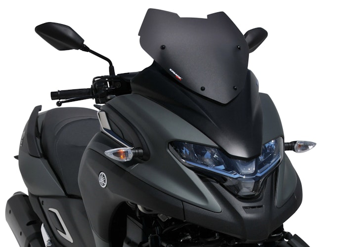 ERMAX Scooterscheibe Sport Acrylic durchsichtig Schwarz getönt für YAMAHA Tricity 300