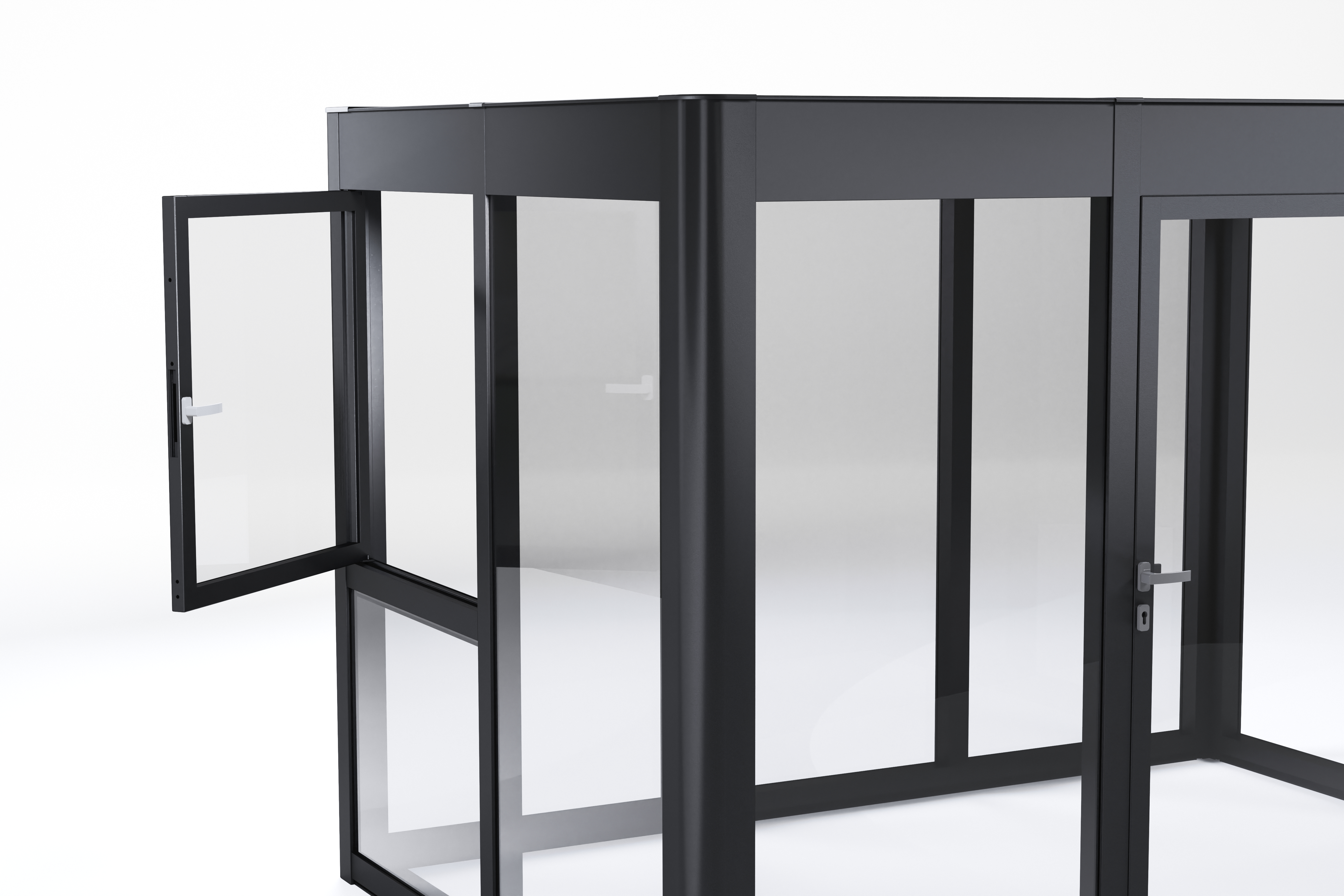 SunElements Drehfenster für Gewächshäuser (BxH 96 x 88 cm)  Acrylglas anthrazit-metallic