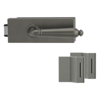 Griffwerk PURISTO S -Kaschmirgrau Ganzglastürbeschlagset -3-teiliger Bandsatz -mit Griff CAROLA Schraubt. -KGR -UV