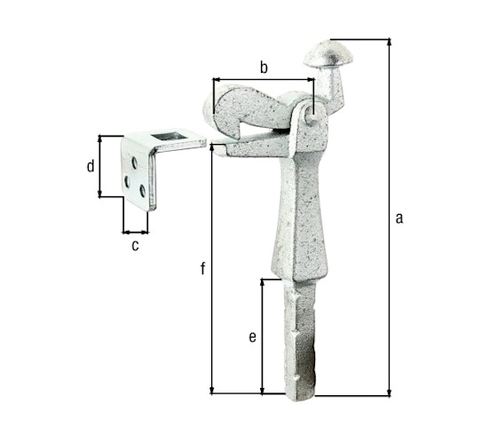 Alberts® Torfeststeller f.d.Befest.i.Boden,Grauguss,galv.blau verz.z.Einbetonieren,H191mm 