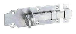 Alberts® Schlossriegel ,m .flachem Griff, gerade, m. Schlaufe, galvanisch verzinkt dickschichtpassiviert, Platte LxB120x44mm 116767
