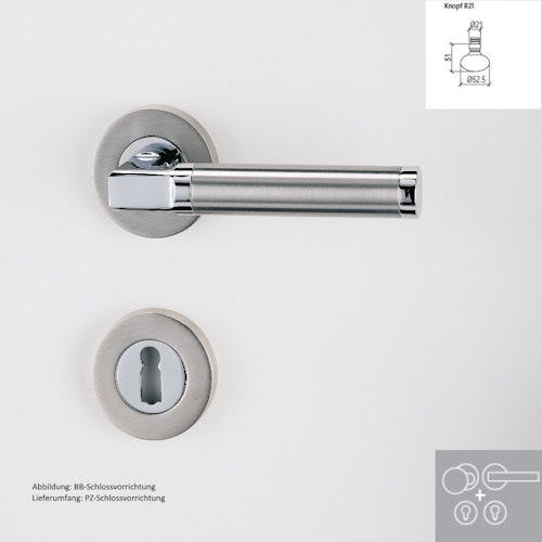 Griffwerk Wechselgarnitur LARONDA Chrom/Nickelmatt/Edelstahl