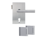 Vorschaubild Griffwerk QUATTRO 1.0 -Edelstahl matt Ganzglastürbeschlagset -Office/Office -mit Griff LUCIA PROF EM -PZ re