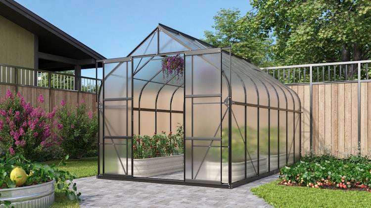 Vitavia Gewächshaus Dione/Diana 11500 inkl. 4 Dachfenster und Stahlfundamentrahmen - 11,5 m²