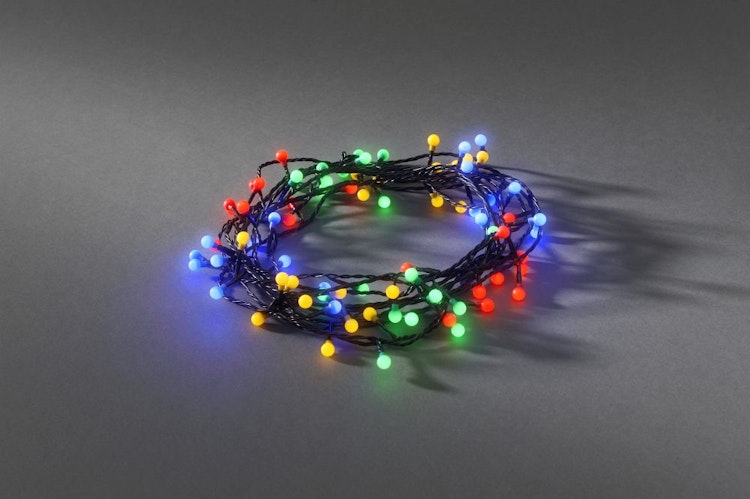 Konstsmide Weihnachtsbeleuchtung  LED Globelichterkette 80 bunte runde Dioden