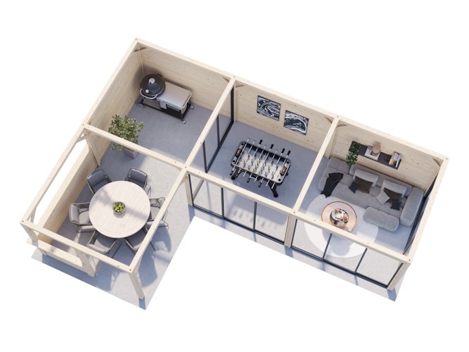 Palmako Pavillon Bianca 33,2 m² Set 220 Slide