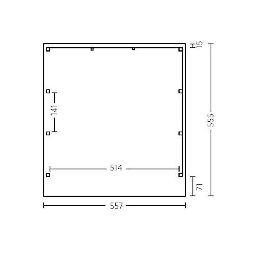 Skan Holz Carport Friesland 557x555 cm inkl. Rück- und Seitenwände Sparset 3