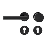 GRIFFWERK Wechselgarnitur LUCIA PROF Schraubtechnik GK3 Rosetten rund Knopf R2 Graphitschwarz L