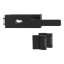 Vorschaubild Griffwerk PURISTO S -Graphitschwarz Ganzglastürbeschlagset -3-teiliger Bandsatz -mit Griff DESM MINIMAL MODERN -GSC -PZ