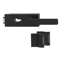 Griffwerk PURISTO S -Graphitschwarz Ganzglastürbeschlagset -3-teiliger Bandsatz -mit Griff DESM MINIMAL MODERN -GSC -PZ