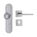 Vorschaubild Griffwerk TITANO Kombi SB_882 ES1 (S2) -Edelstahl matt Kombi-Schutzbeschlag -Knopf/Drücker -mit Griff REMOTE -SG -eckig -R -ZA, 72mm -TS 38-50