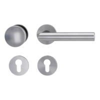 Griffwerk Wechselgarnitur VAYA 128 LUCIA fast2fix Fast2Fix GK3 Rosetten rund Knopf R2 Edelstahl matt R