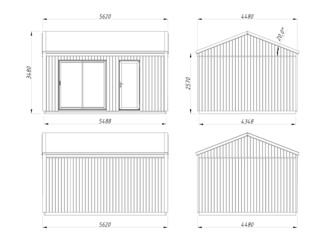 Palmako Gartenhaus Rebekka 19,4 m² - 160 mm