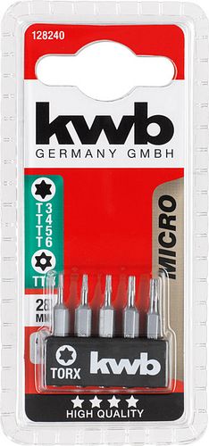 kwb 5 Bits 28mm Torx  Micro SB 128240