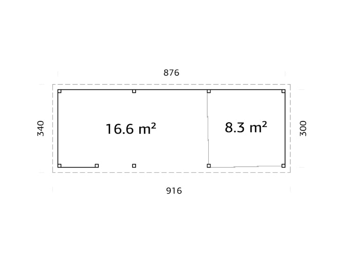 Palmako Gartenhaus Connect Lenna 24,9 m² Set 715 Slide Plus mit Isolierglas-Schiebetüren - 28 mm