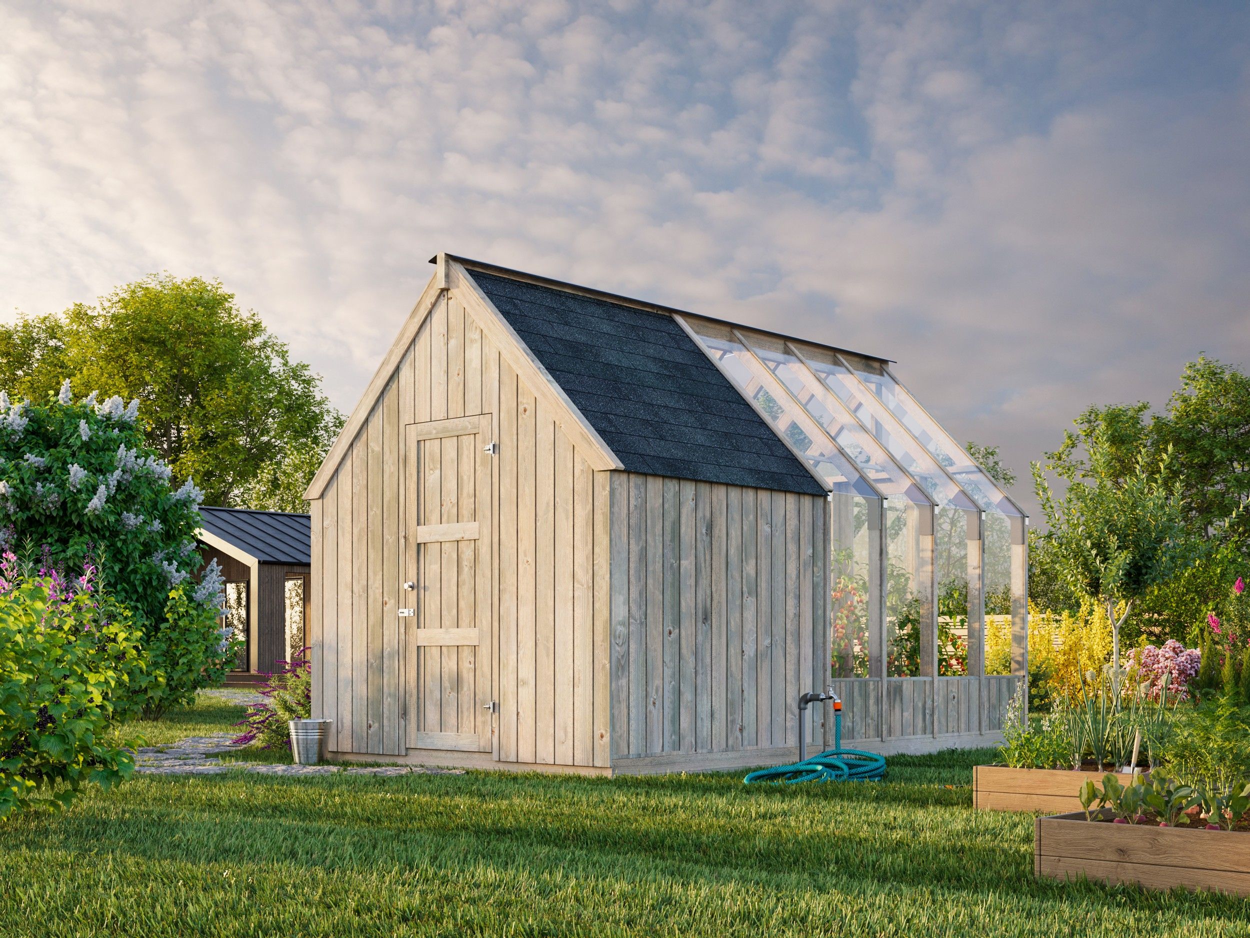 Palmako Glas- & Gerätehaus Emilia 5,4 + 4,0 m² - 18 mm