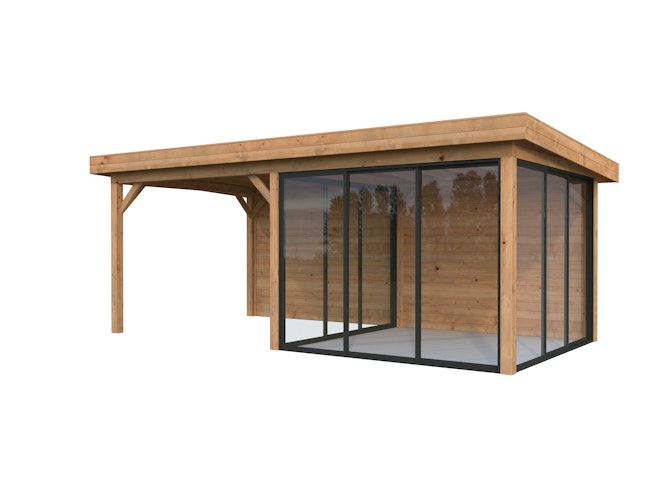 Palmako Gartenhaus Connect Lenna 16,6 m² Set 706 Slide Plus mit Isolierglas-Schiebetüren - 28 mm