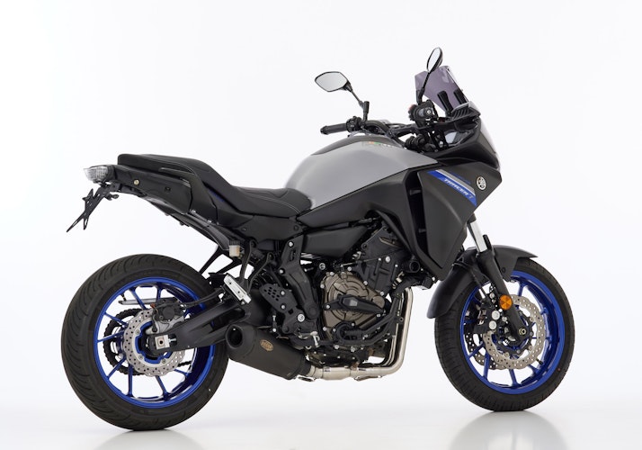 SHARK KOMPLETTANLAGE Edelstahl beschichtet schwarz-matt DSX-10 für YAMAHA MT-07,Tracer 7/GT,XSR700 / XTribute / Legacy EURO5  