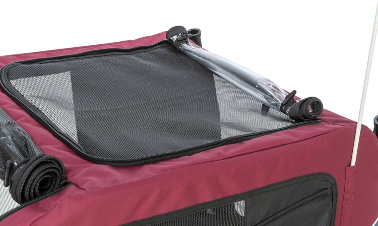 TRIXIE Fahrrad-Anhänger 2.0 schwarz/rot Größe S (53 x 60 (117) x 60 cm)